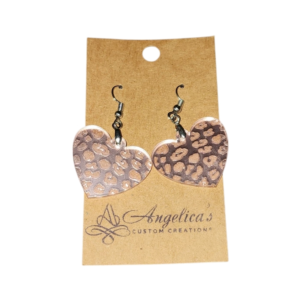 Pink Heart Acrylic Drop Earrings
